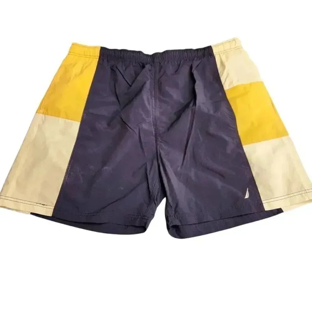 Nautica Blue White & Yellow Swim Wear Trunks Shorts on Sale 5 for 35 - Picture 2 of 9